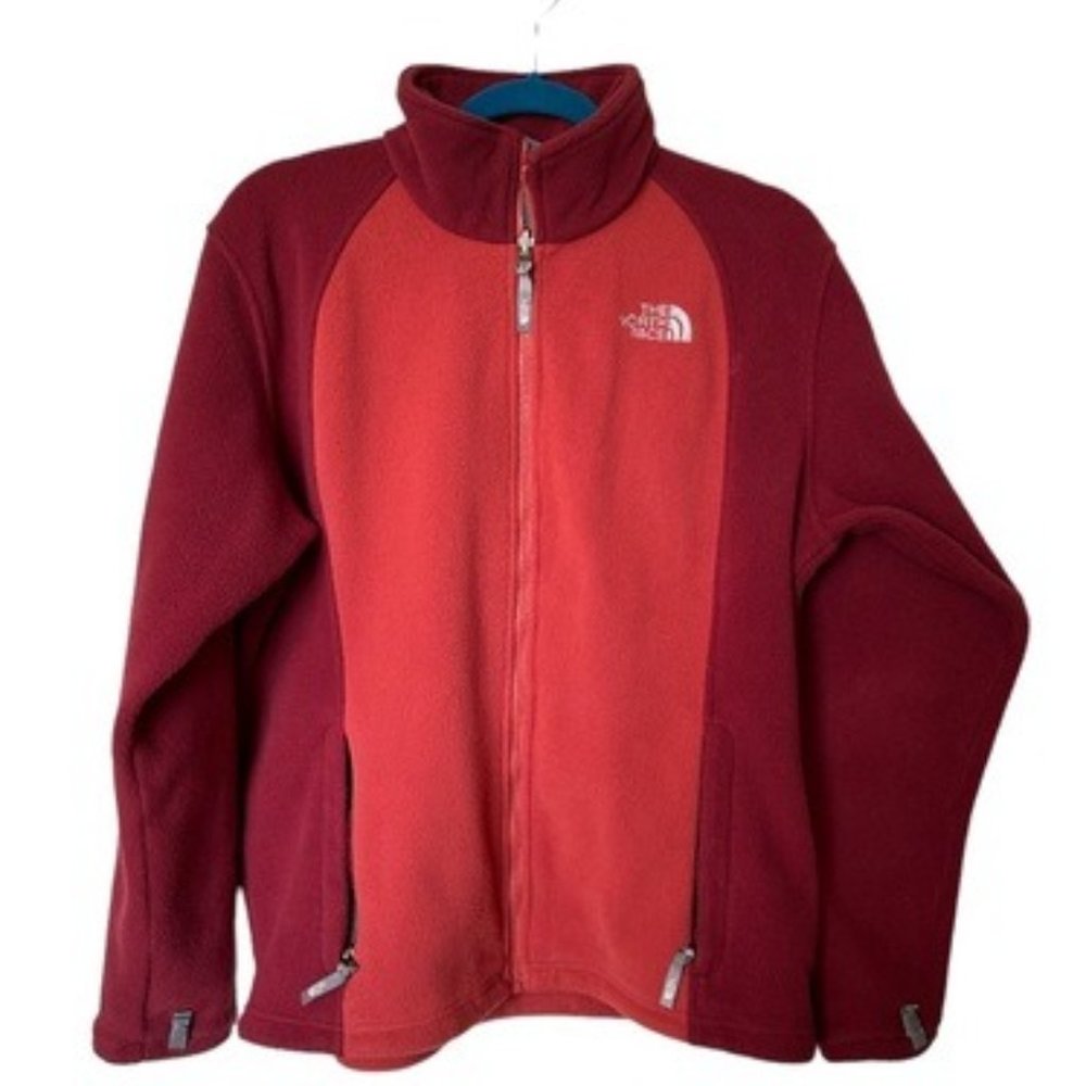 Women’s The North Face Red 2 Tone Fleece Soft Shell Sweater Extra Large